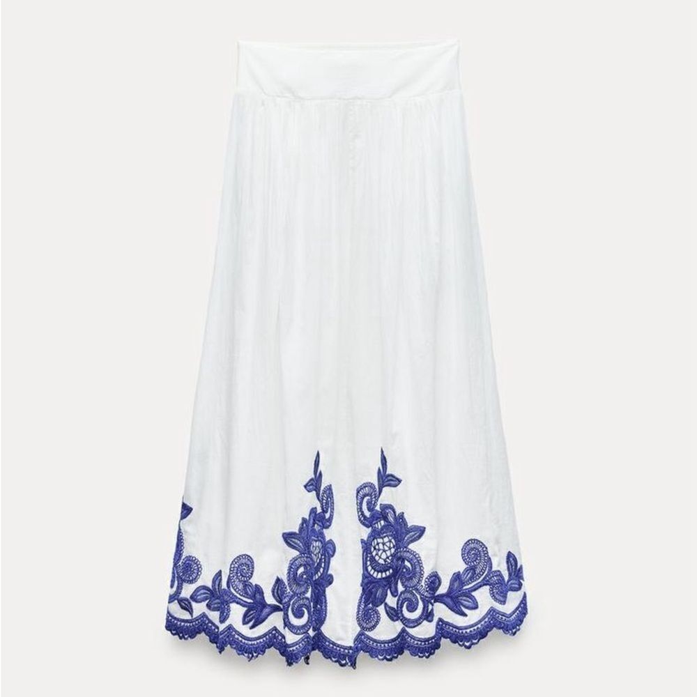 Zara Co-Ord Set Embroidered Blouse And Skirt - Picture 5 of 15